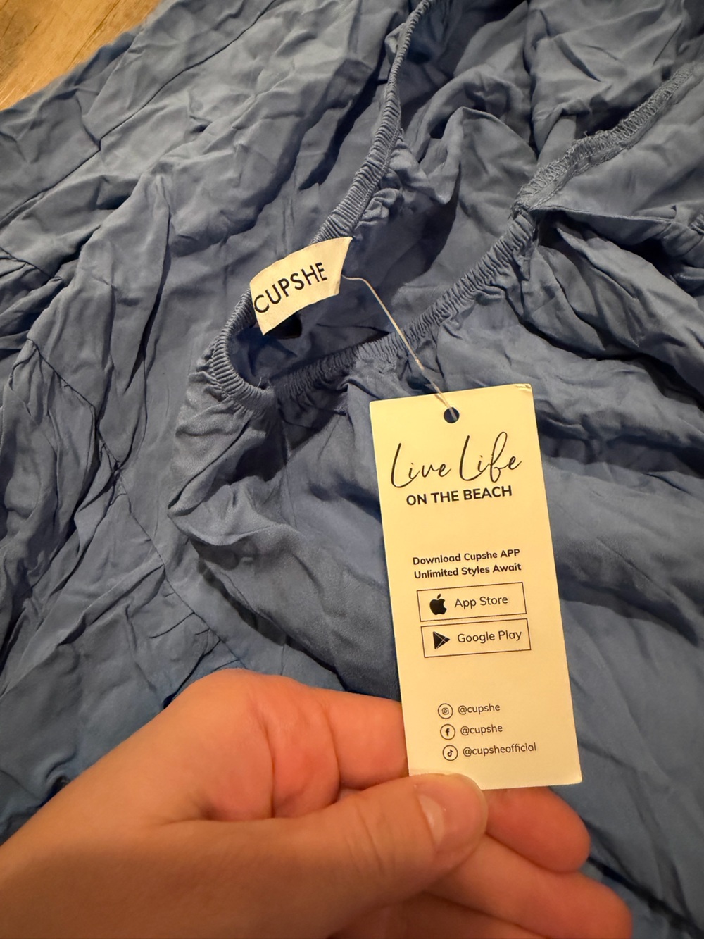 NWT Cupshe Strapless Looking Good Blue Mini Dress XL - Picture 5 of 6